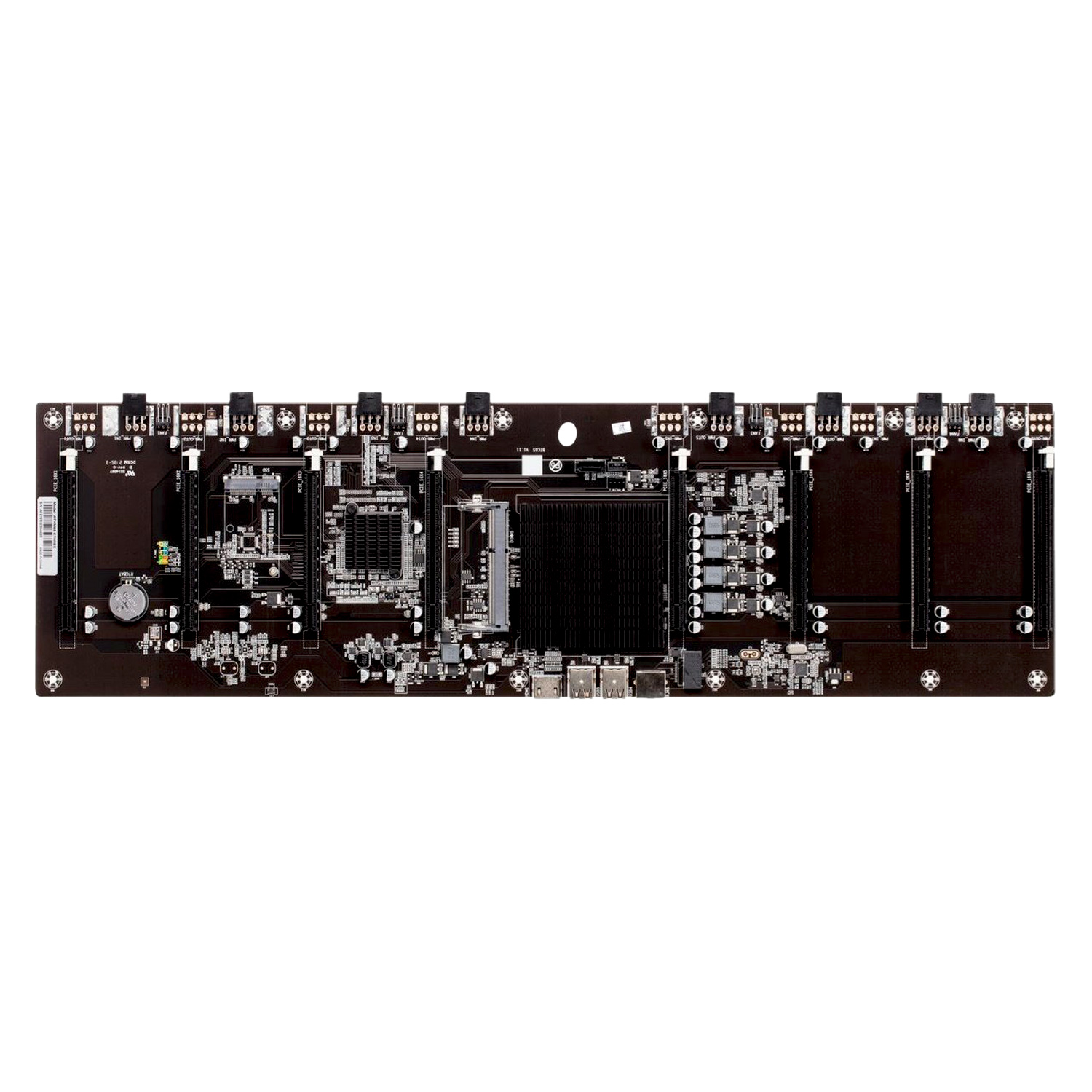Placa Mãe Afox AFHM65-ETH8EX para Mineração / Chipset Intel HM65 / DDR3 / CPU Celeron / ATX