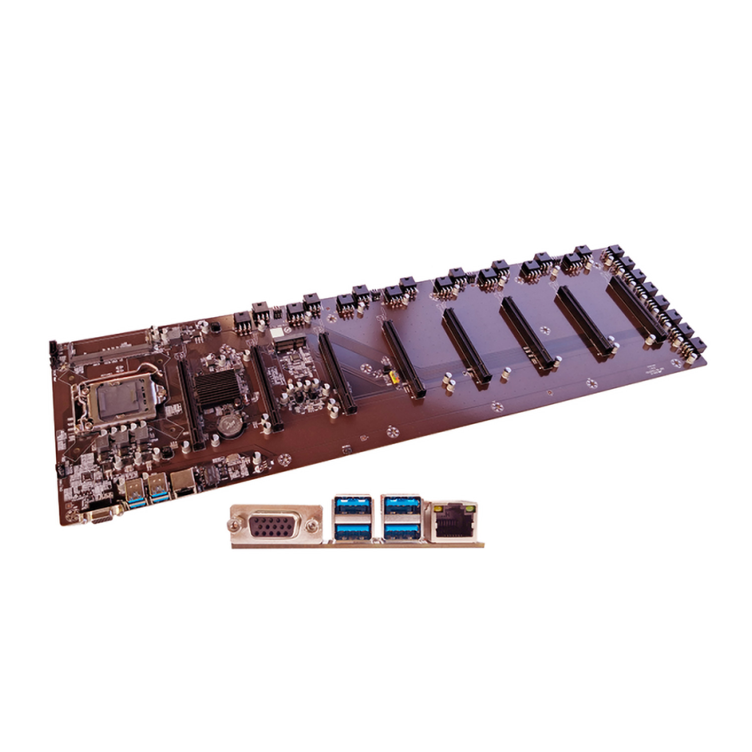 Placa Mãe Afox IB85-ETH8EX para Mineração / Socket B85 / Chipset Intel 1150 / DDR3L / Micro ATX