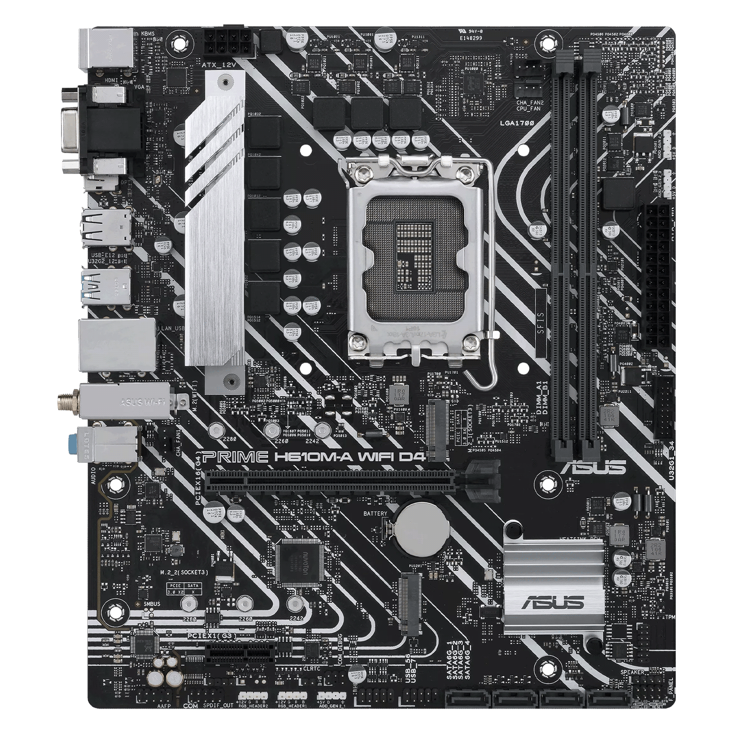 Placa Mãe Asus Prime H610M-A D4 / DDR4 / Socket LGA1700 / M-ATX / Chipset Intel H610