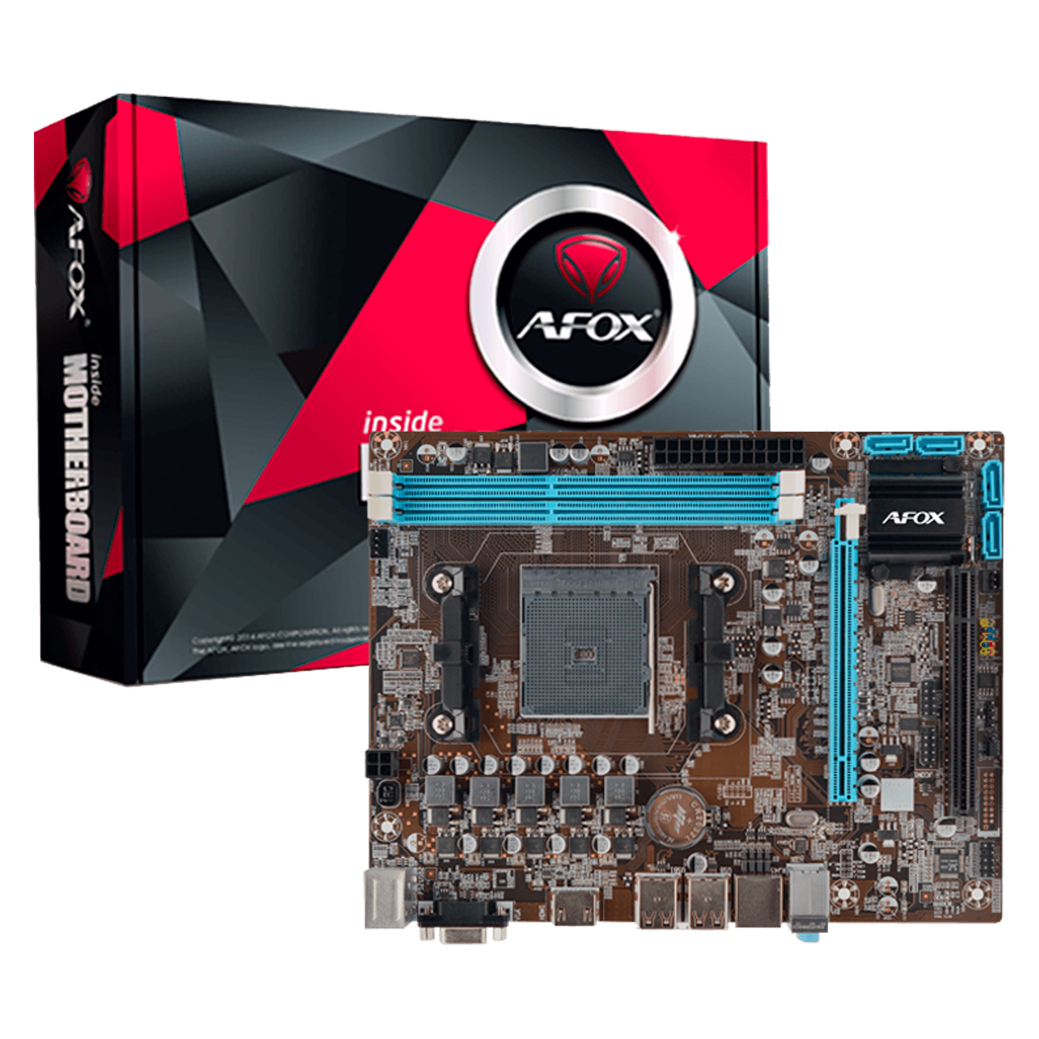 Placa Mãe Afox A68 A68-MA2 2 x DDR3 Socket FM2/FM2+ Chipset A68 Micro ATX