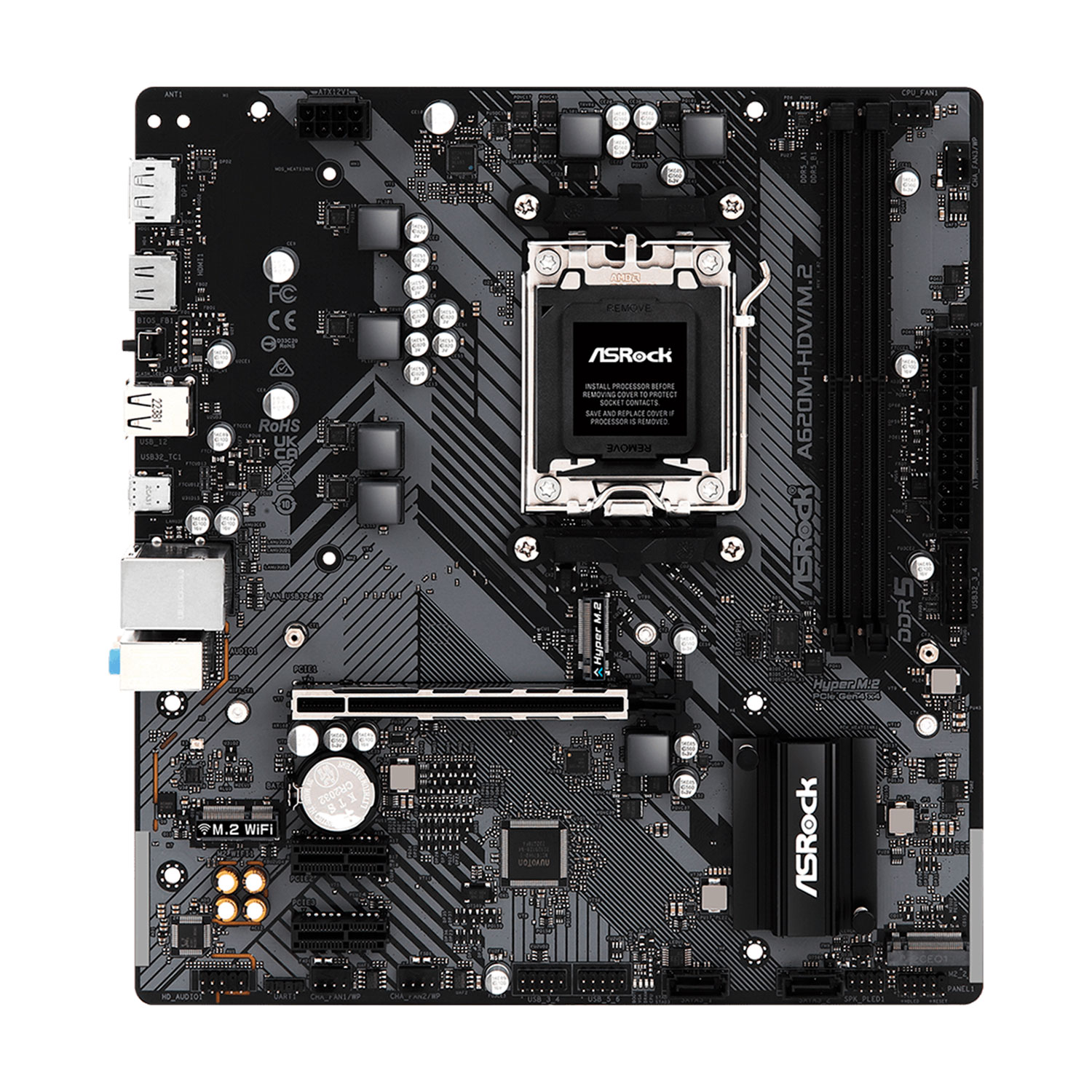 Placa Mãe Asrock A620M-HDV/M.2 DDR5 Socket AM5 Chipset AMD A620 Micro ATX
