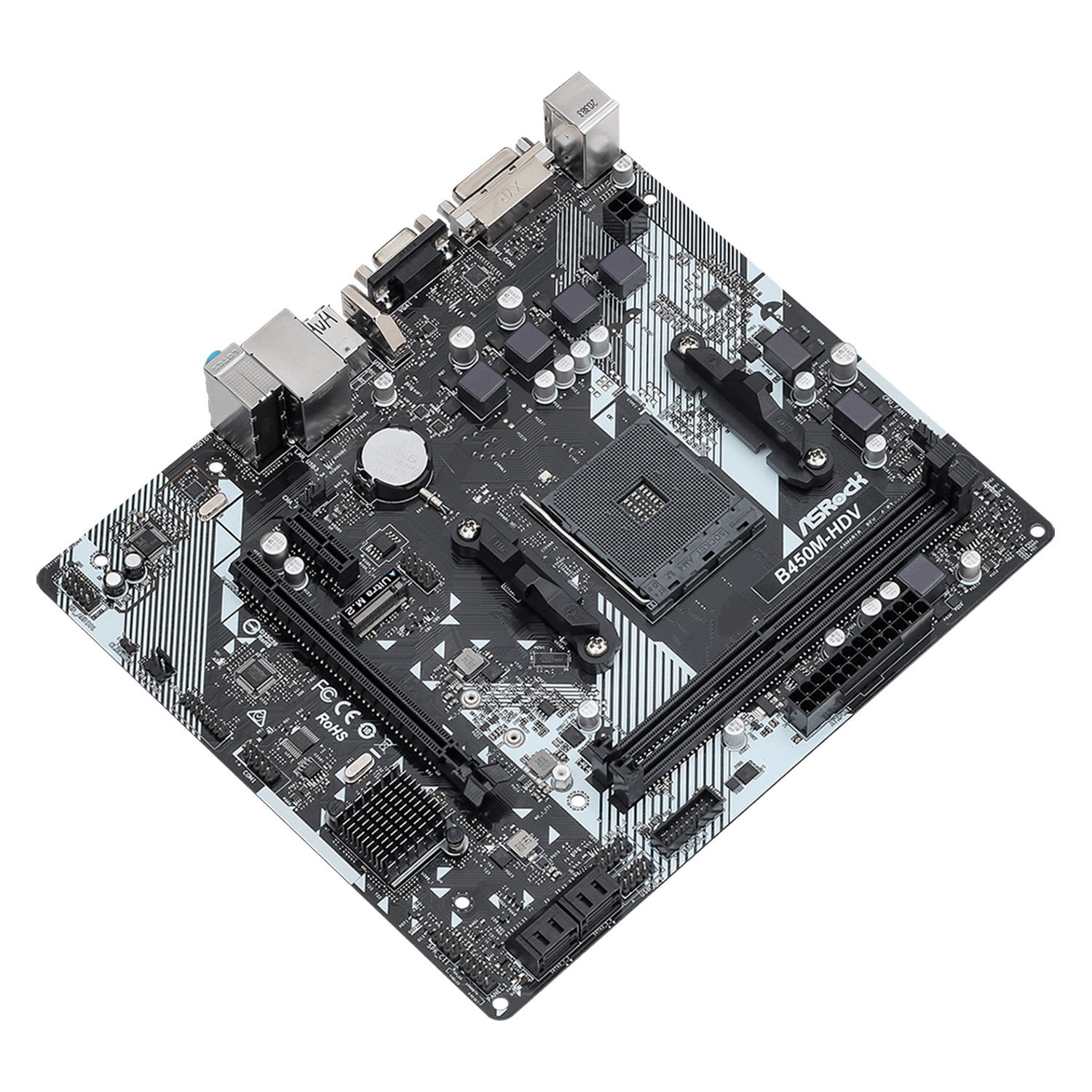 Placa Mãe Asrock B450M-HDV R4.0 DDR4 Socket AM4 Chipset AMD Promontório B450 Micro ATX