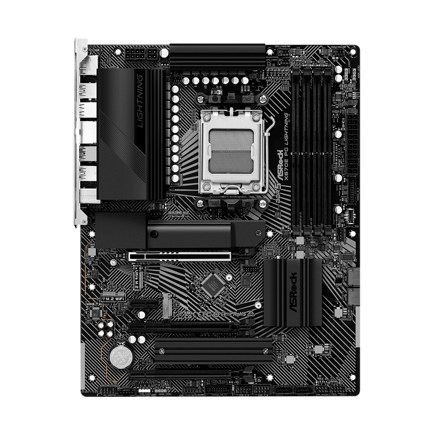 Placa Mãe ASRock X670 PG Lightning DDR5 Socket AMD AM5 Chipset X670 ATX 
