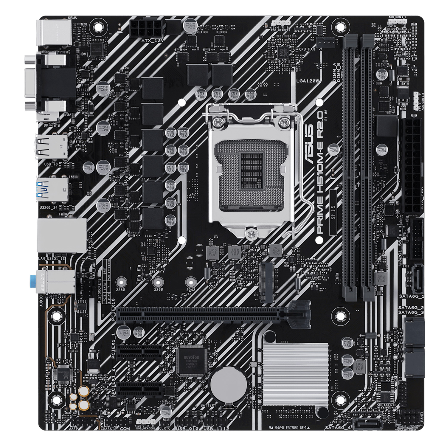 Placa Mãe Asus Prime H510M-E R2.0 Socket Intel LGA 1200 Chipset Intel H470 DDR4 Micro ATX
