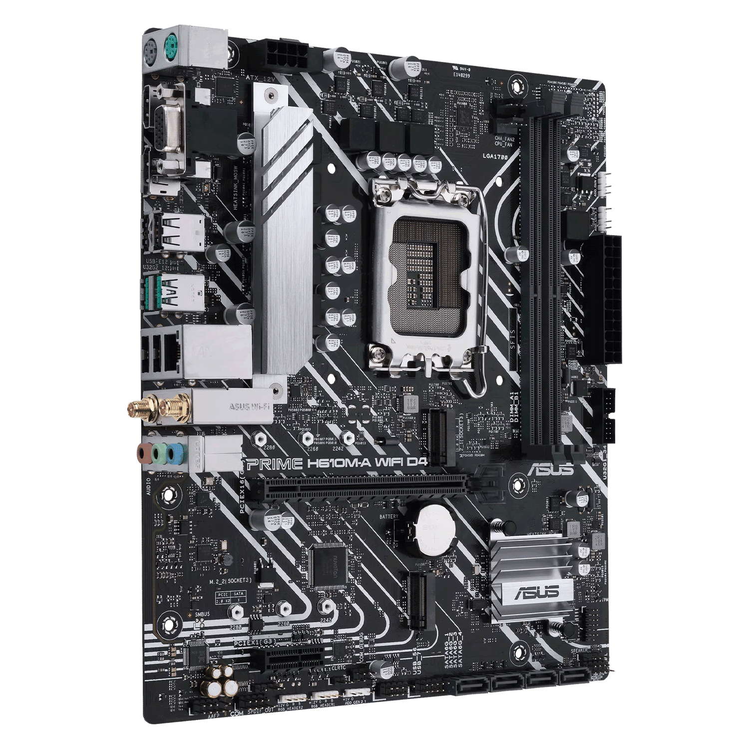 Placa Mãe Asus Prime H610M-A D4 / DDR4 / Socket LGA1700 / M-ATX / Chipset Intel H610