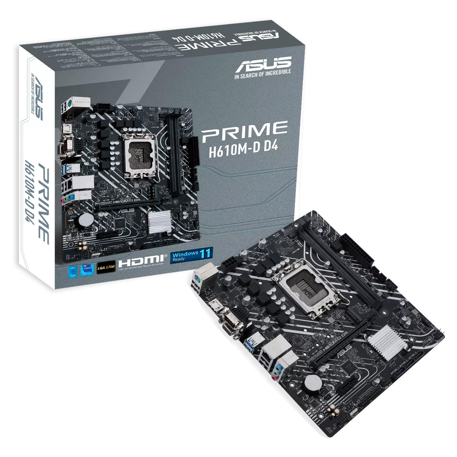 Placa Mãe Asus Prime H610M-F D4 / Socket LGA 1700 / Chipset Intel H610 / VGA / DDR4