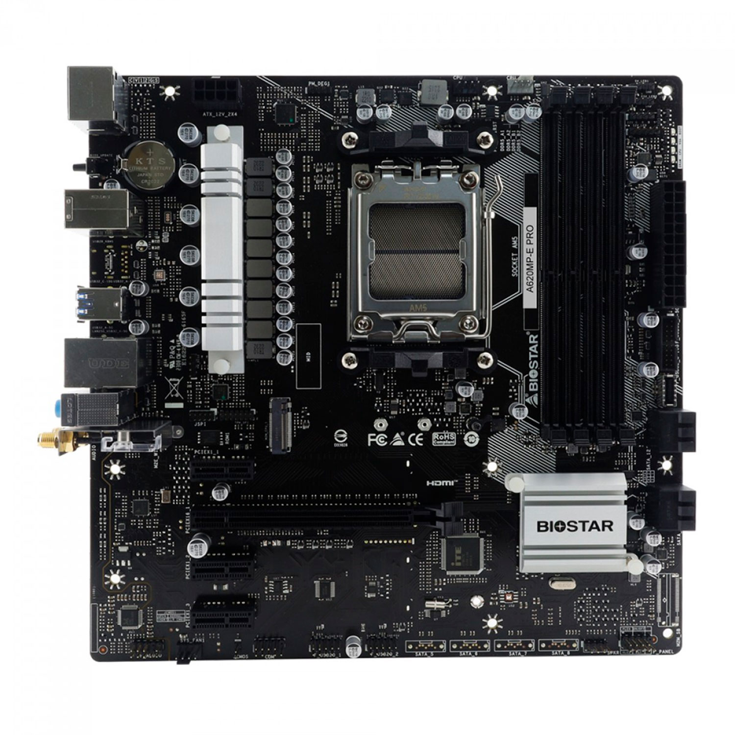 Placa Mãe Biostar A620MP-E Pro DDR5 Socket AMD AM5 Chipset AMD A620 Micro ATX