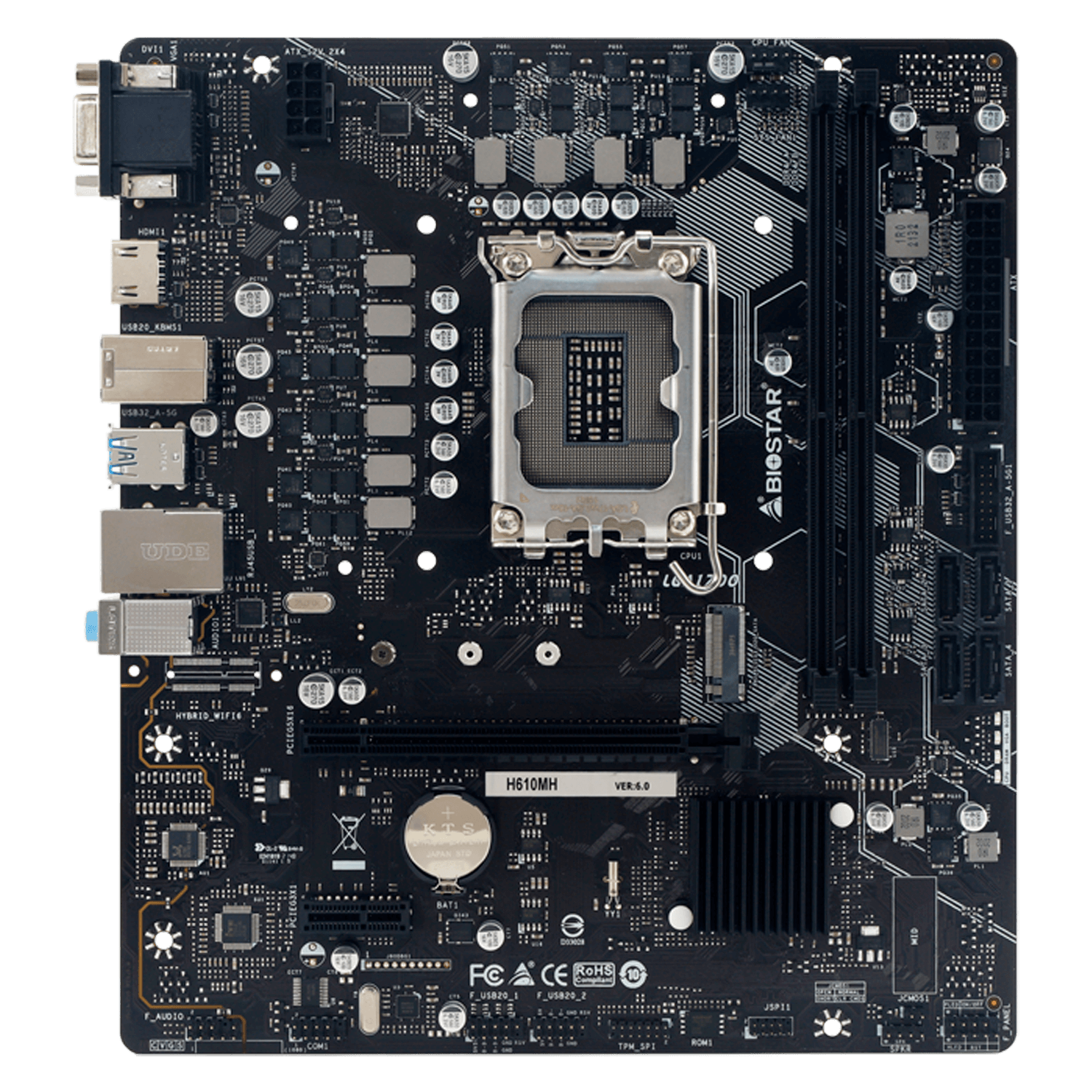 Placa Mãe Biostar H610MH Socket LGA 1700 Chipset Intel H610 DDR4 Micro ATX