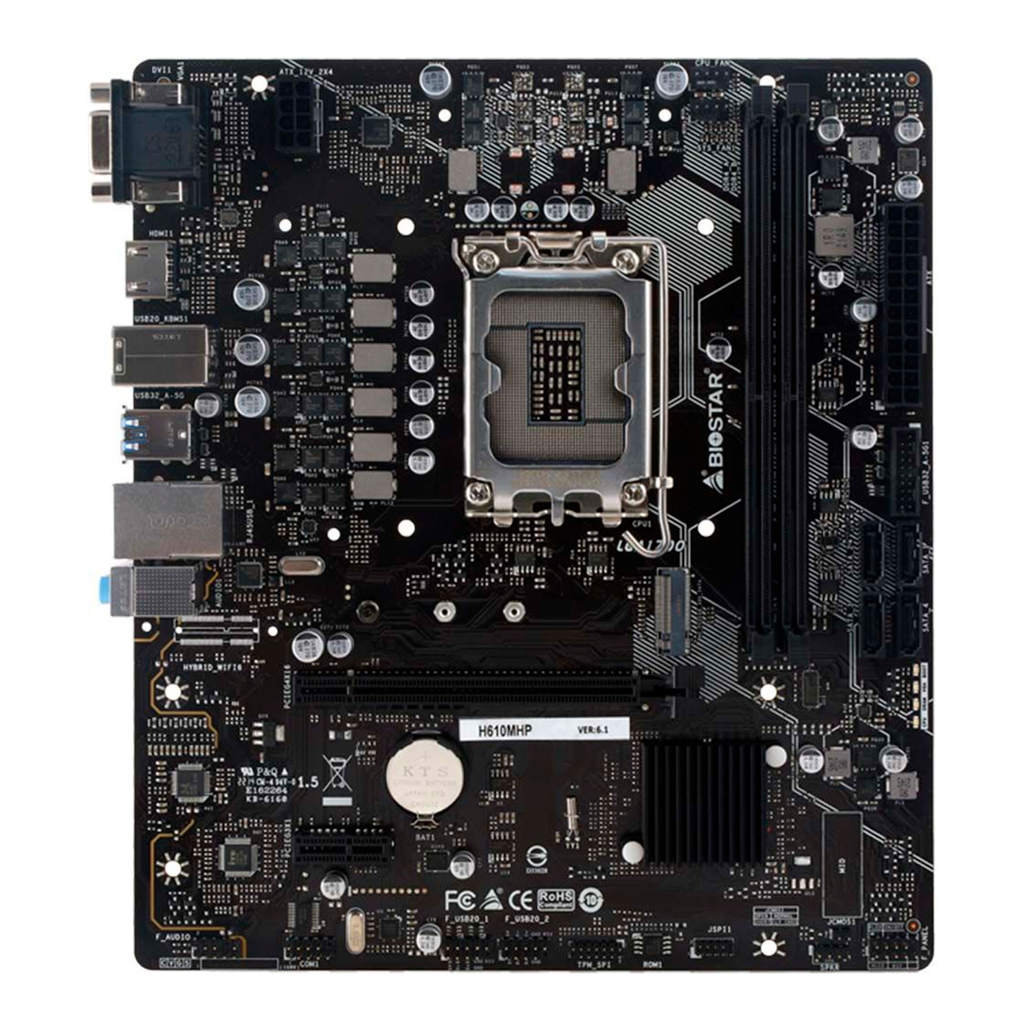 Placa Mãe Biostar H610MHP DDR4 Socket LGA 1700 Chipset Intel H610 Micro ATX