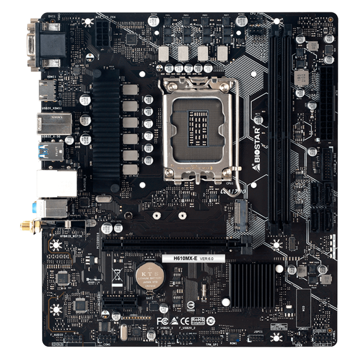 Placa Mãe Biostar H610MX-E DDR4 Socket LGA 1700 Chipset Intel H610 Micro ATX