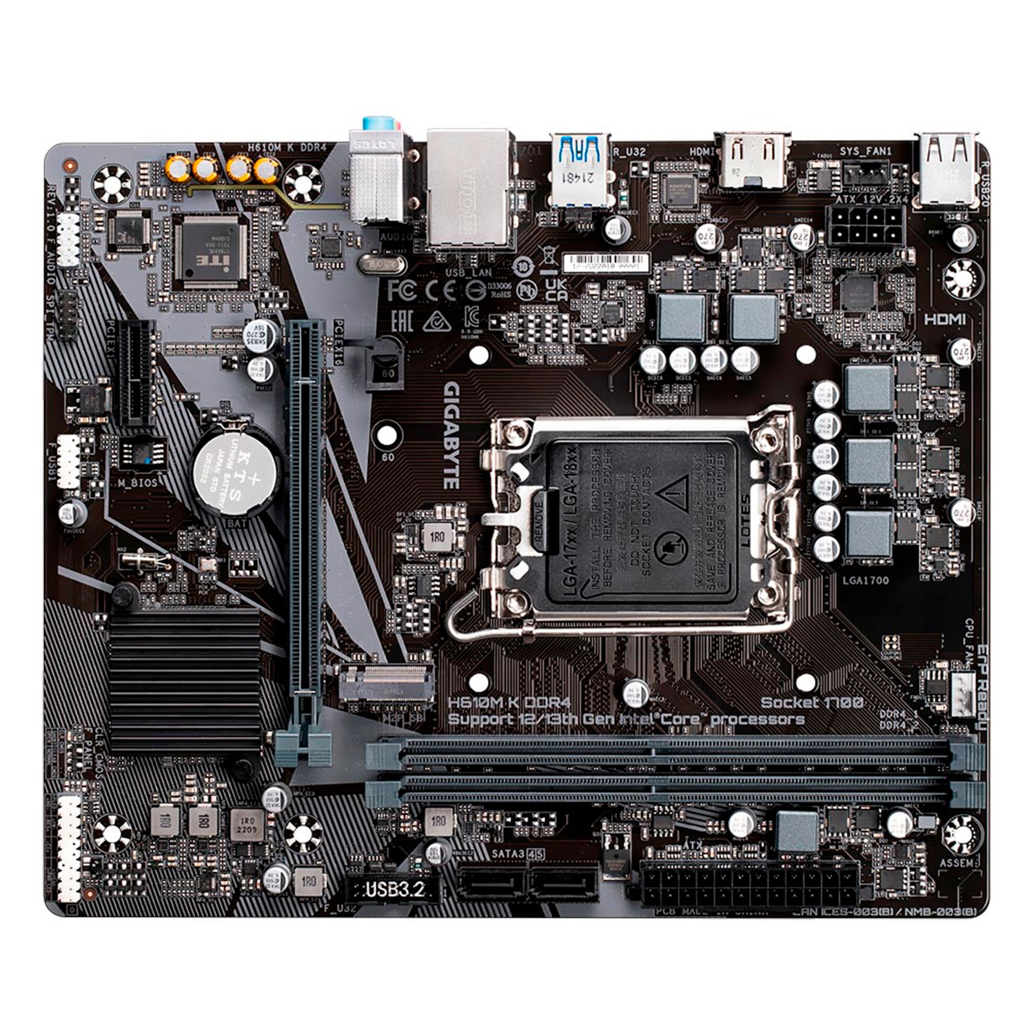 Placa Mãe Gigabyte H610M K DDR5 Socket LGA 1700 Chipset Intel H610 Express Micro ATX