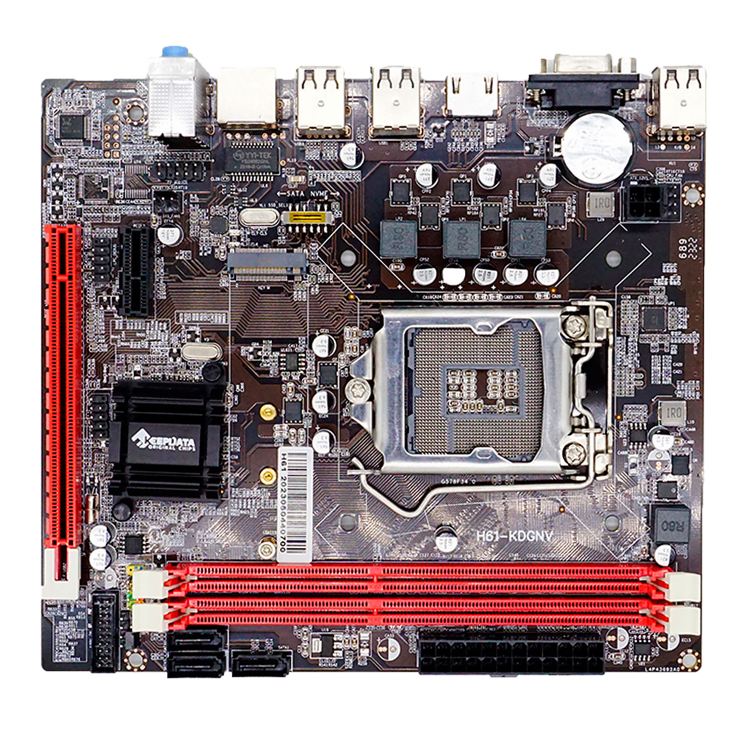 Placa Mãe KeepData H61-KDGNV DDR3 Socket LGA1155 Chipset Intel H61 Express Micro ATX