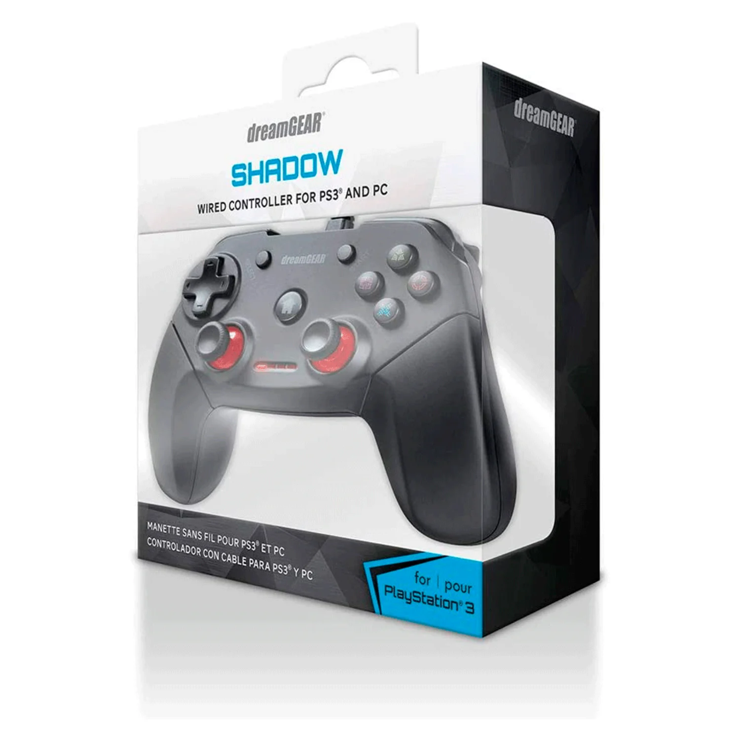 Controle Dreamgear com fio para PS3 Shadow - Preto (DGPS3-3880)