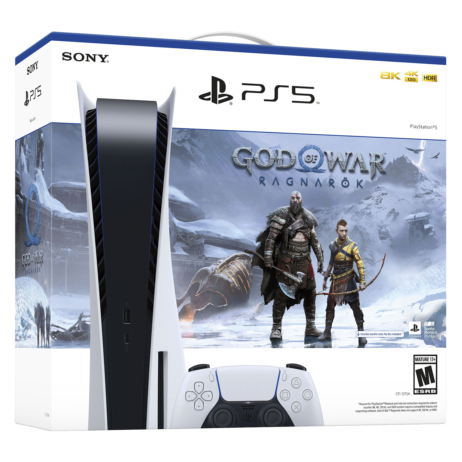 Console Sony Playstation 5 825GB CFI-1215A - God Of War Ragnarok (Caixa Danificada)
