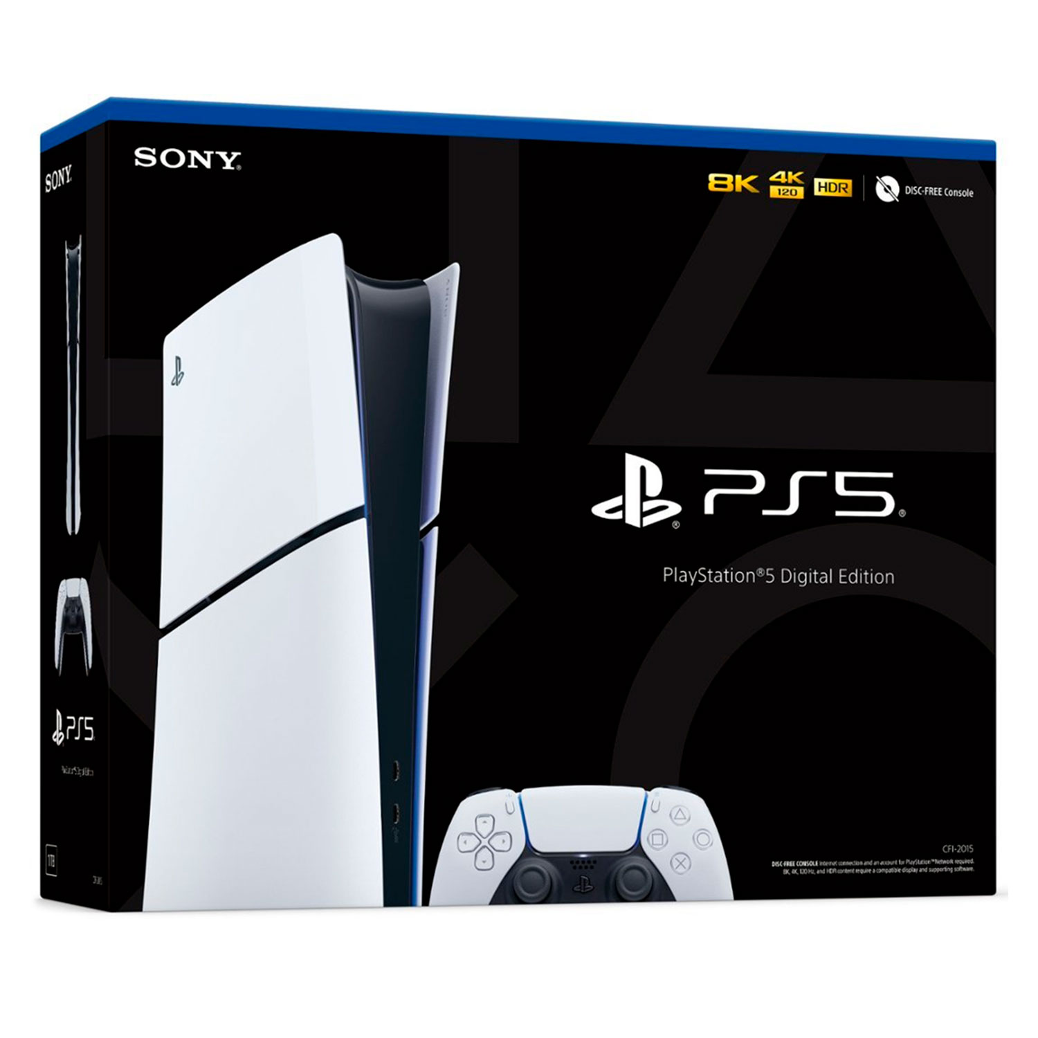 Console Sony PlayStation 5 Slim CFI-2015B 8K Edição Digital 1TB SSD USA