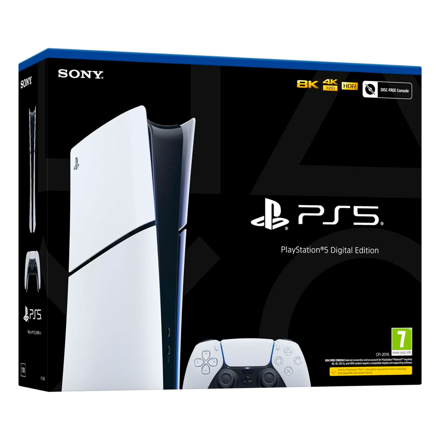 Console Sony Playstation 5 Slim CFI-2016B Edição Digital 1TB Europeu
