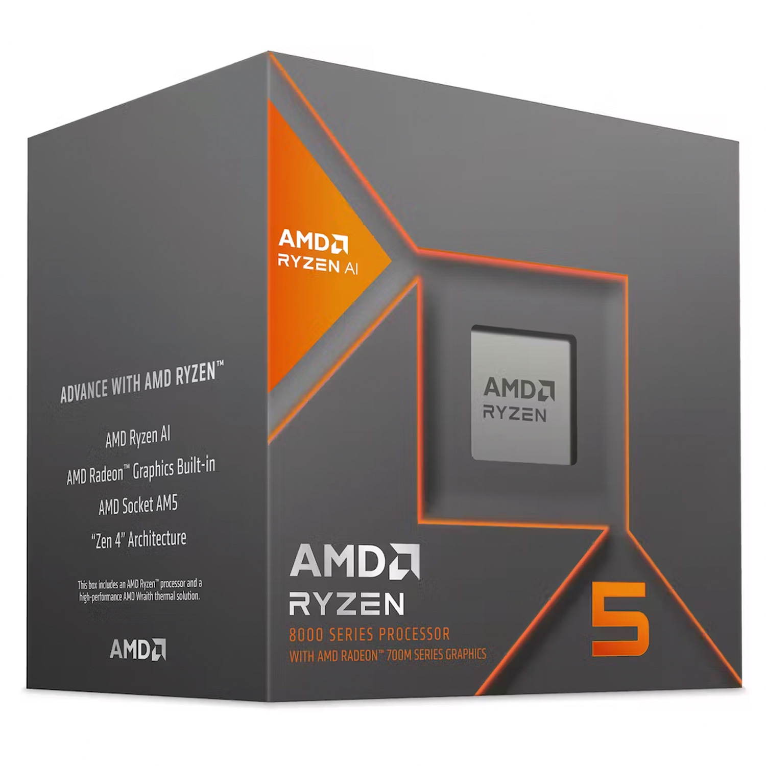Processador AMD Ryzen 5 8500G Socket AM5 6 Core 12 Threads 3.5GHz e 5.0GHz Turbo Cache 22MB