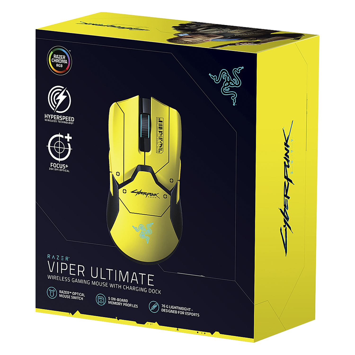 Mouse Gamer Razer Viper Ultimate Cyberpunk Edition  (Charging Dock) (RZ01-03050500-R3M1)