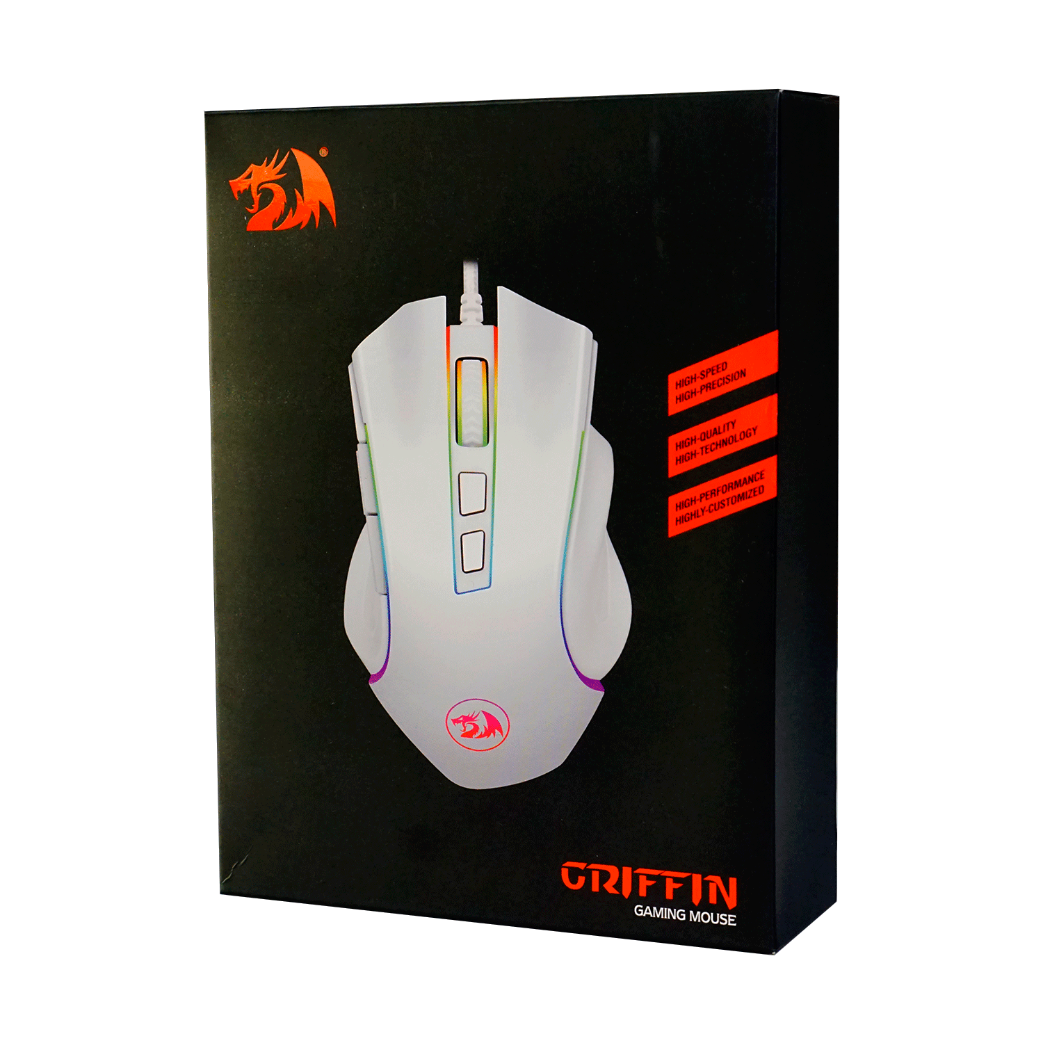 Mouse Gamer Redragon M607W Griffin RGB Gaming / 7200PI - Branco