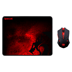 Mousepad + Mouse sem fio Redragon M601 - Preto e vermelho (M601WL-BA)
