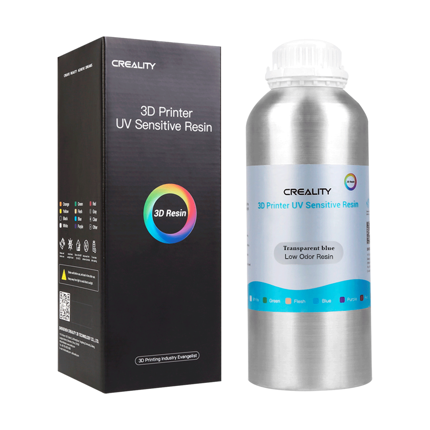 Resina para Impressora 3D Creality Low Odor 500g - Azul Transparente