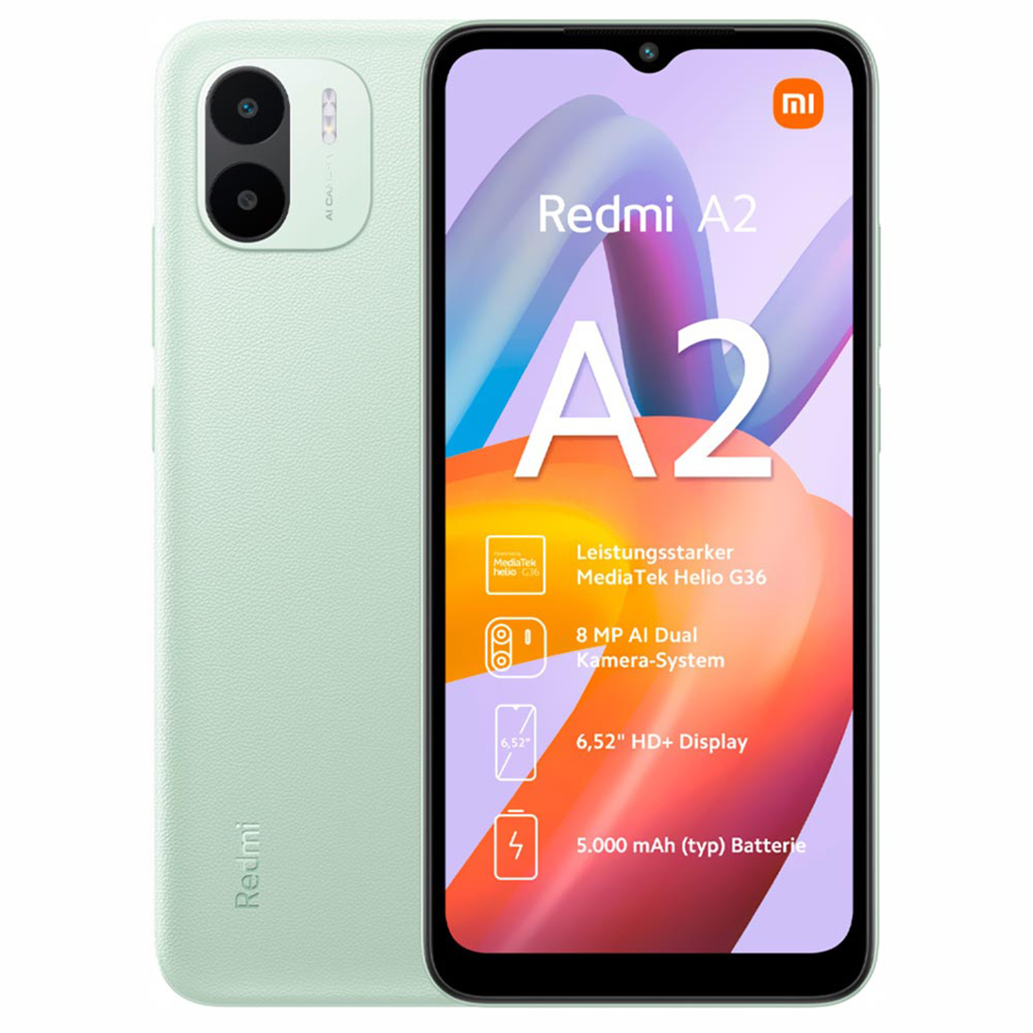 Celular Xiaomi Redmi A2 Global 32GB / 2GB RAM / Dual SIM / Tela 6.5 /  Câmera Dupla - Light Green no Paraguai - Atacado Games - Paraguay
