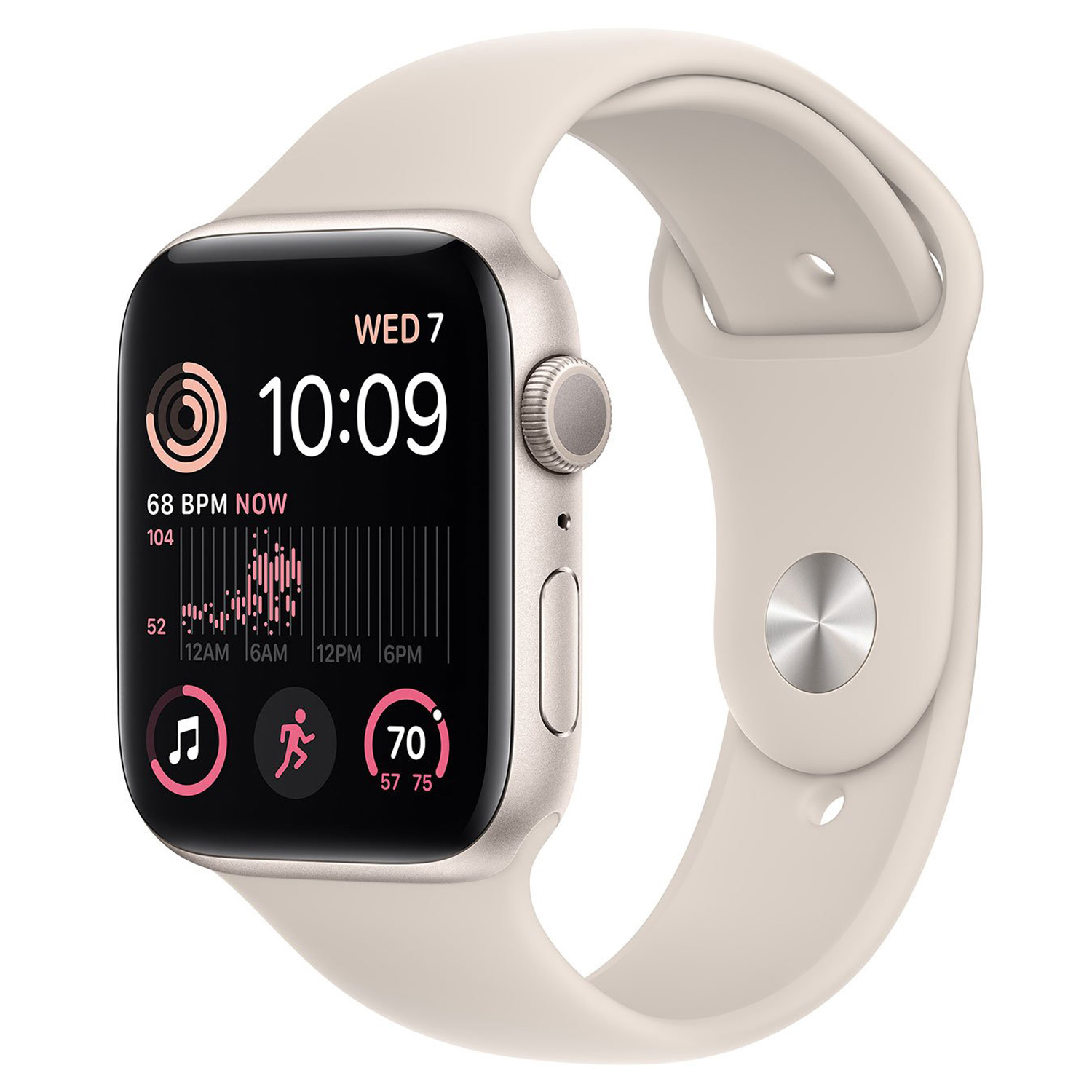 Apple Watch SE 2 MNTD3LL/A Caixa Alumínio 44mm Estelar - Esportiva Estelar