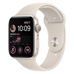 Apple Watch SE 2 MNTE3LL/A Caixa Alumínio 44mm Estelar - Esportiva Estelar M/L