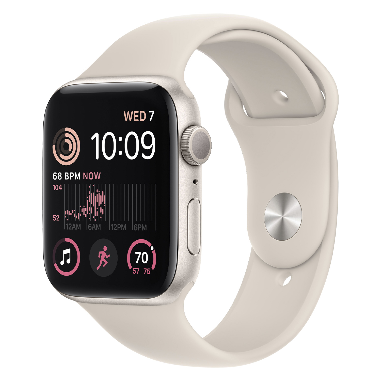 Apple Watch SE 2 MNTE3LL/A Caixa Alumínio 44mm Estelar - Esportiva Estelar M/L