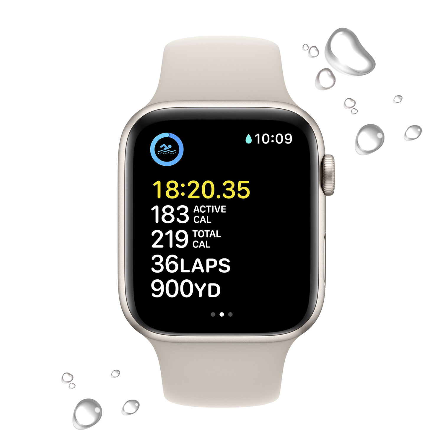 Apple Watch SE 2 MNTE3LL/A Caixa Alumínio 44mm Estelar - Esportiva Estelar