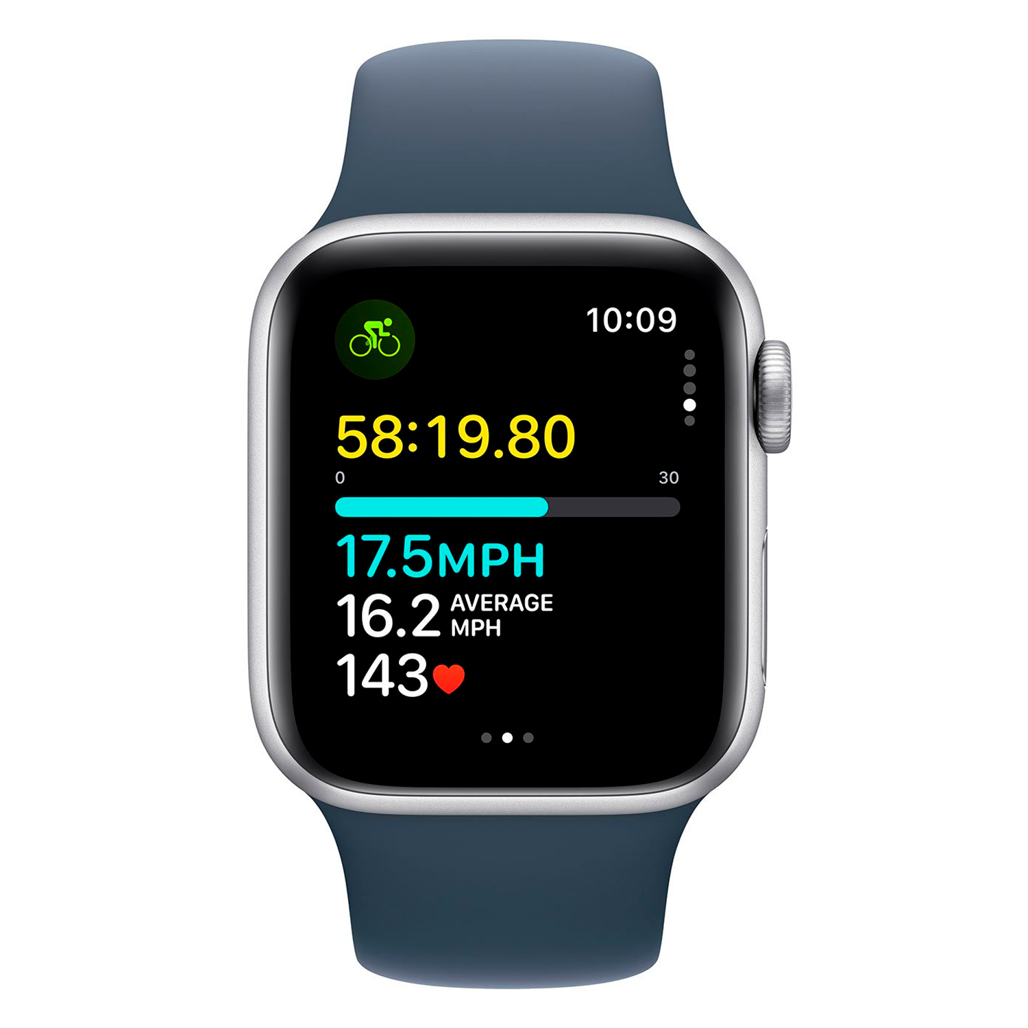 Apple Watch SE 2 MRE23LL/A Caixa Alumínio 40mm Prata - Esportiva Azul Tempestade M/L (Caixa Danificada)