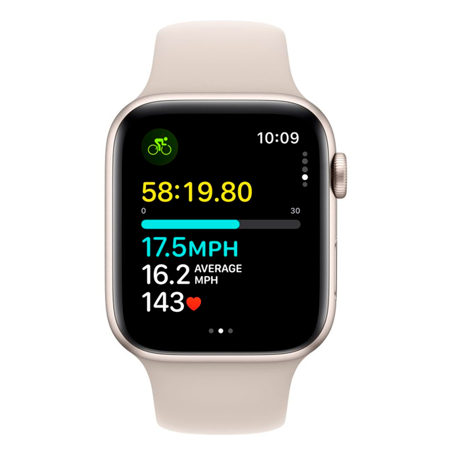 Apple Watch SE 2 MRE53LL/A Caixa Alumínio 44mm Estelar - Esportiva Estelar M/L