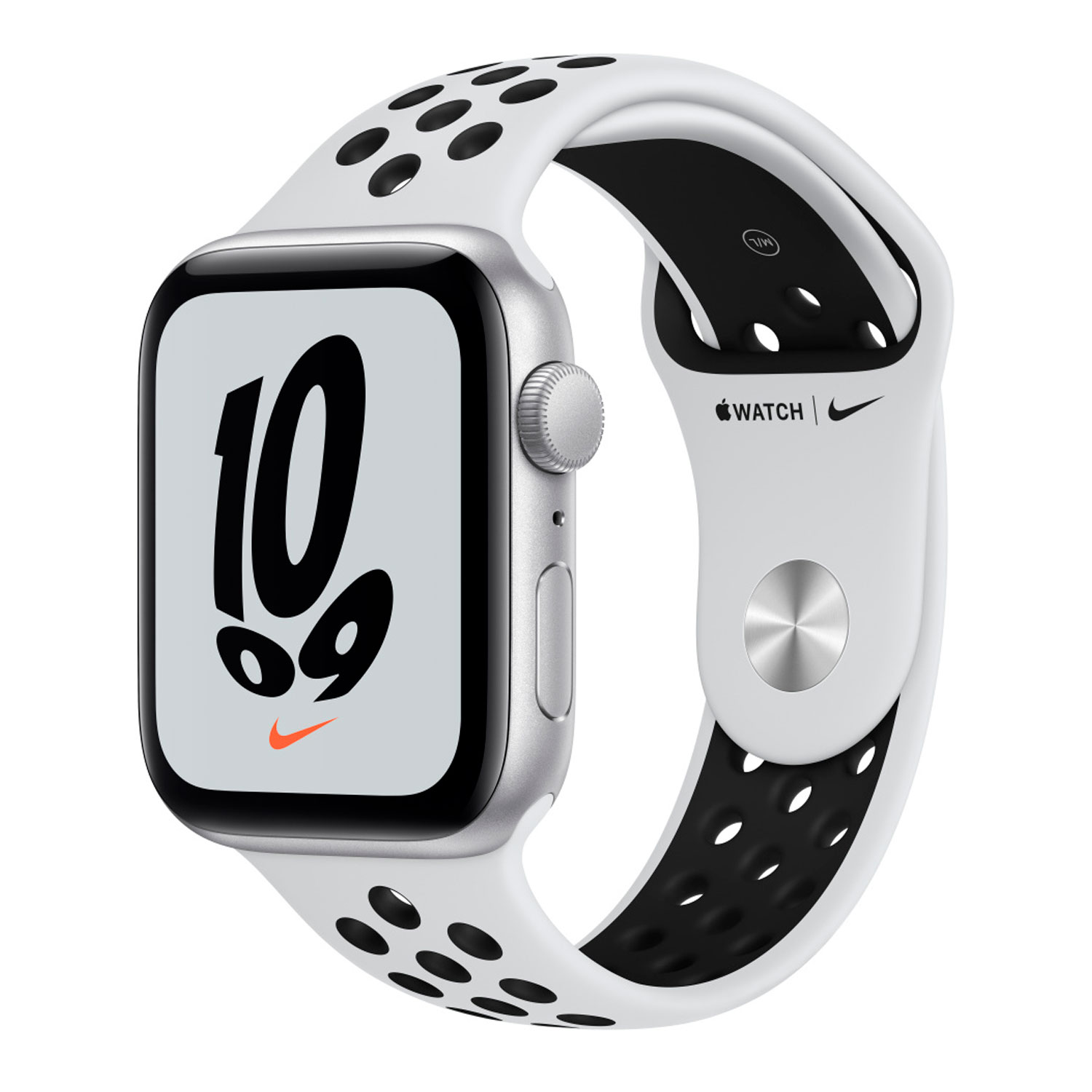 Apple Watch SE MKQ73LZ/A Caixa Alumínio 44mm Prata - Nike Esportiva Branco