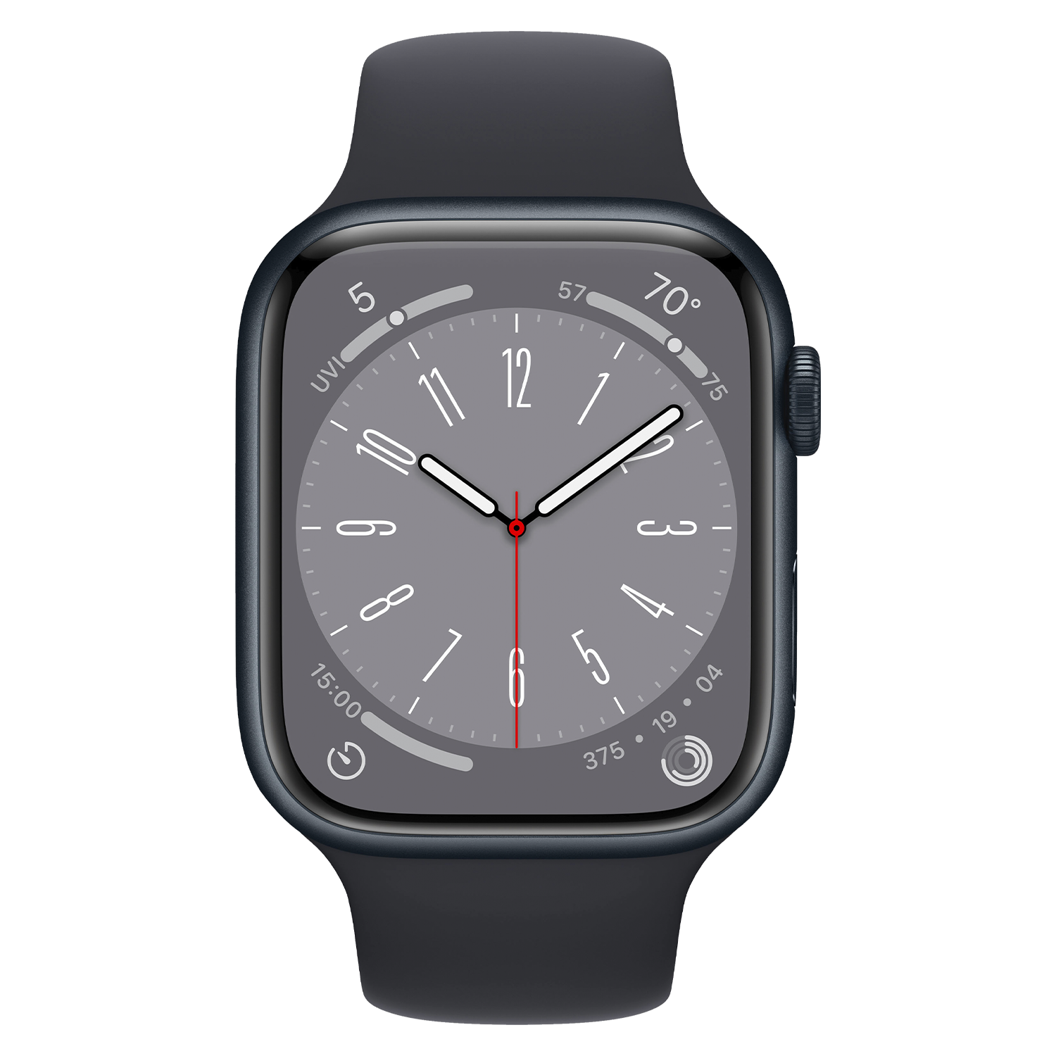 Apple Watch Series 8 MNP83LL/A Caixa Alumínio 45mm Meia Noite - Esportiva Meia Noite