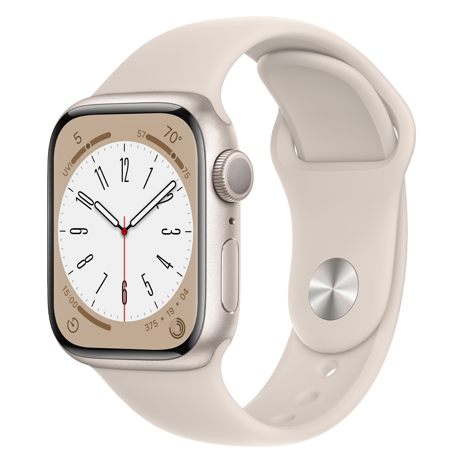 Apple Watch Series 8 MNPD3LL/A GPS + Oximetro Caixa Alumínio 41mm Estelar - Creme 
