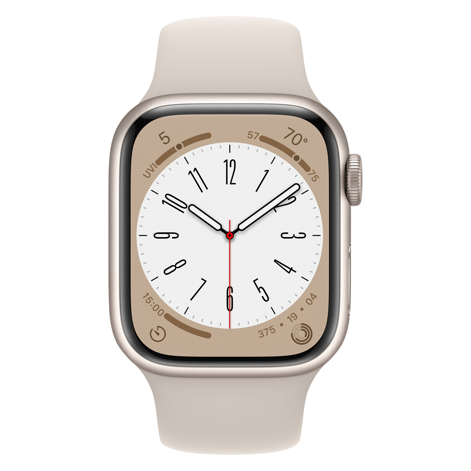 Apple Watch Series 8 MNUQ3LL/A Caixa Alumínio 45mm Estelar - Esportiva Estelar