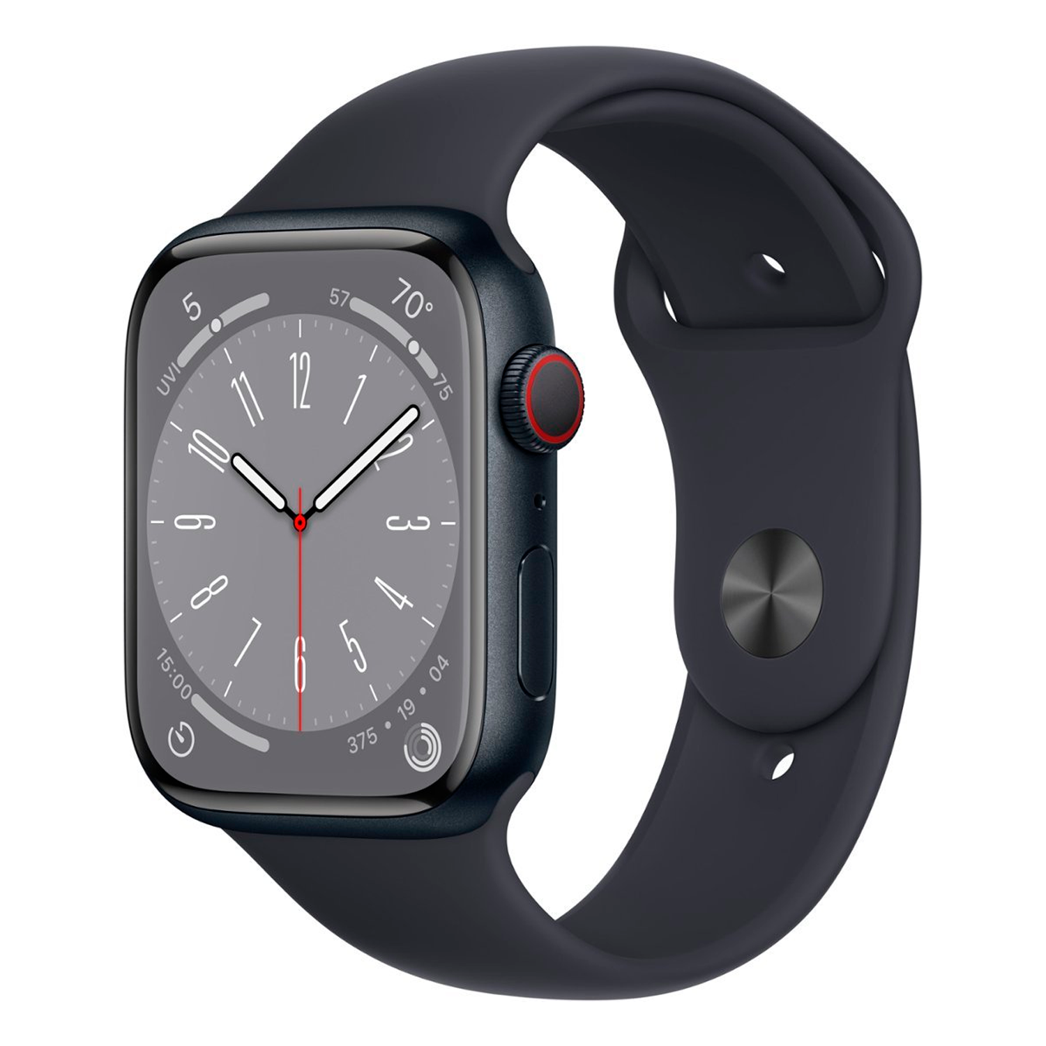 Apple Watch Series 8 MNVJ3LL/A Celular + GPS Caixa Alumínio 45mm Meia Noite - Esportiva Meia Noite