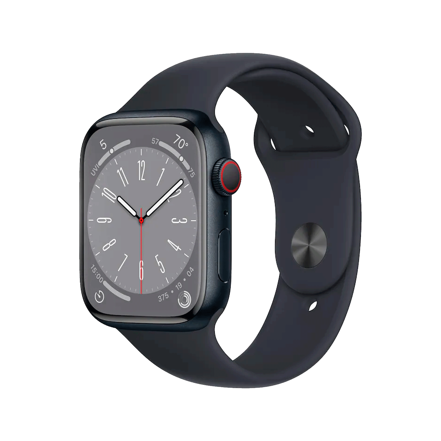 Apple Watch Series 8 MNVL3LL/A Caixa Alumínio 45mm Meia Noite - Esportiva Meia Noite