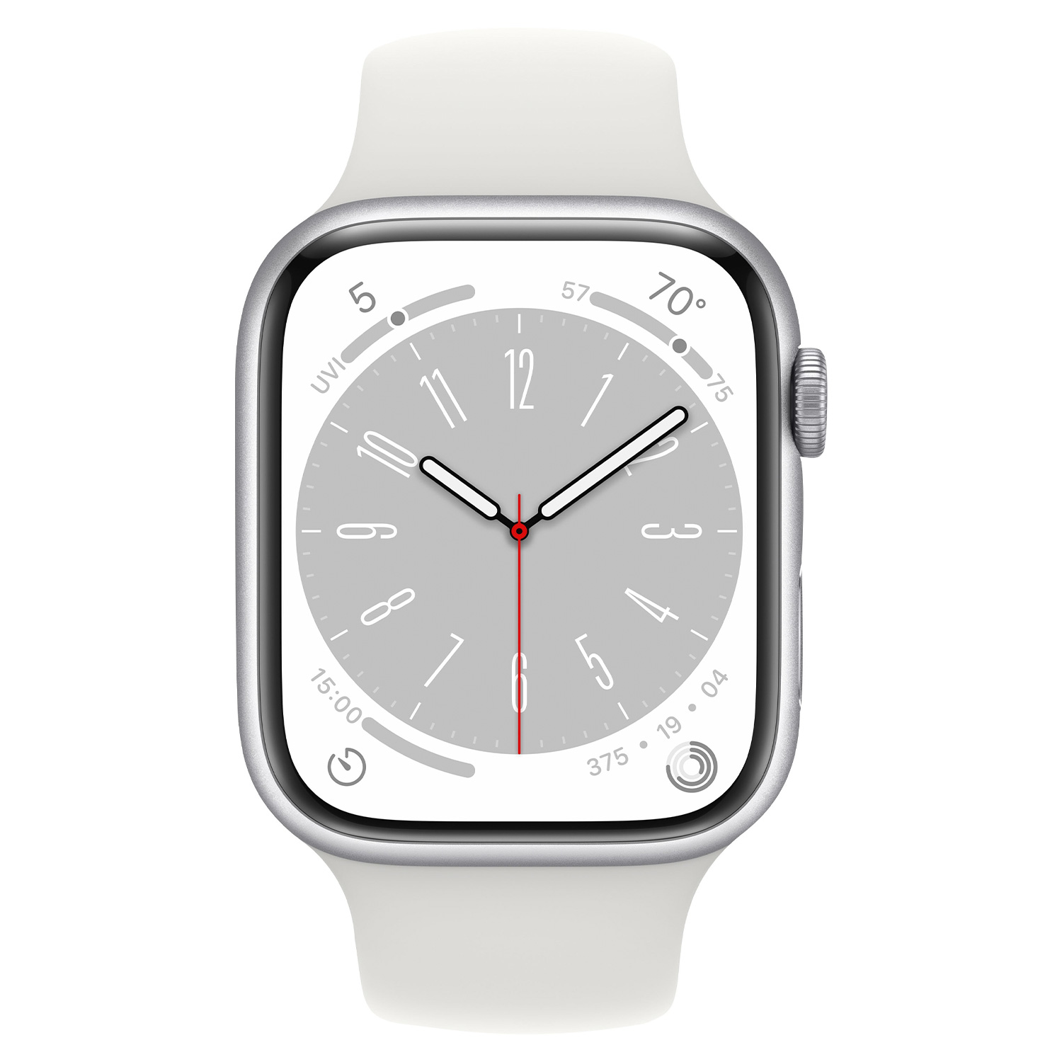 Apple Watch Series 8 MP6P3LL/A Caixa Alumínio 45mm Prata - Esportiva Branco