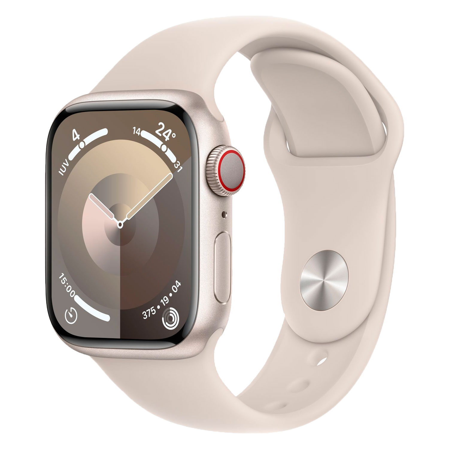 Apple Watch Series 9 MR8U3LL/A Caixa Alumínio 41mm Estelar - Esportiva Estelar
