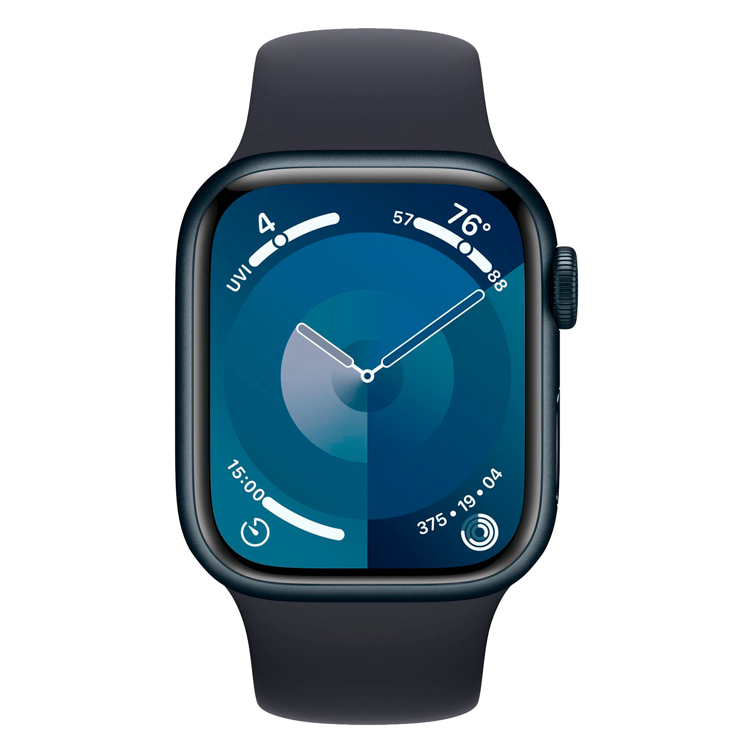 Apple Watch Series 9 MR8W3LL/A Caixa Alumínio 41mm Meia Noite - Esportiva Meia Noite S/M