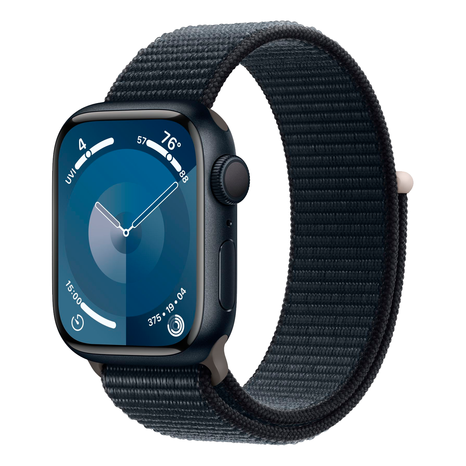 Apple Watch Series 9 MR8Y3LL/A Caixa Alumínio 41mm Meia Noite - Loop Esportiva Meia Noite 

