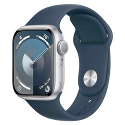Apple Watch Series 9 MR913LL/A Caixa Alumínio 41mm Prata - Esportiva Azul (Caixa Danificada)