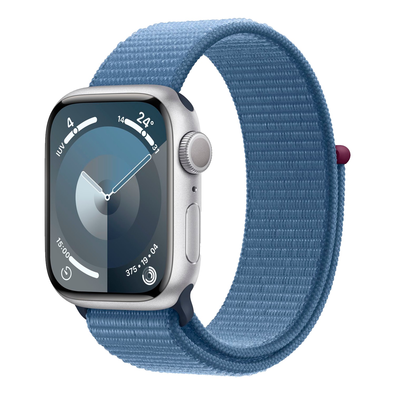 Apple Watch Series 9 MR923LL/A Caixa Alumínio 41mm Prata - Loop Esportiva Azul (Caixa Danificada)