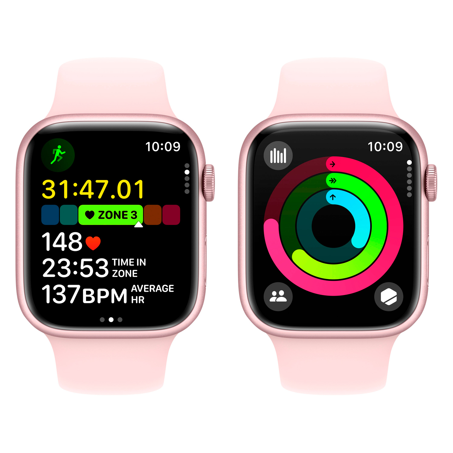 Apple Watch Series 9 MR943LL/A Caixa Alumínio 41mm Rosa - Esportiva Rosa M/L (Caixa Danificada)