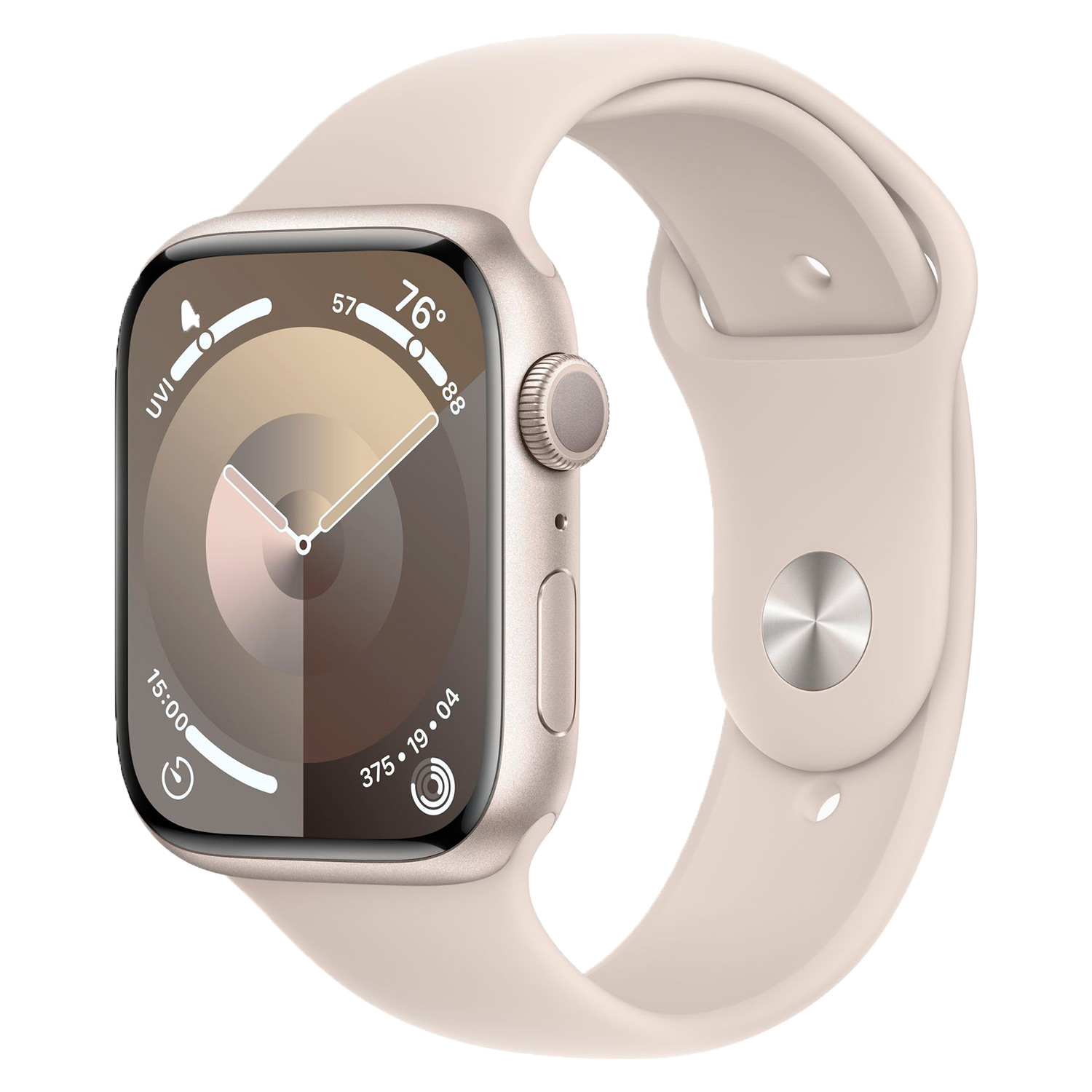 Apple Watch Series 9 MR973LL/A Caixa Alumínio 45mm Estelar - Esportiva Estelar 
