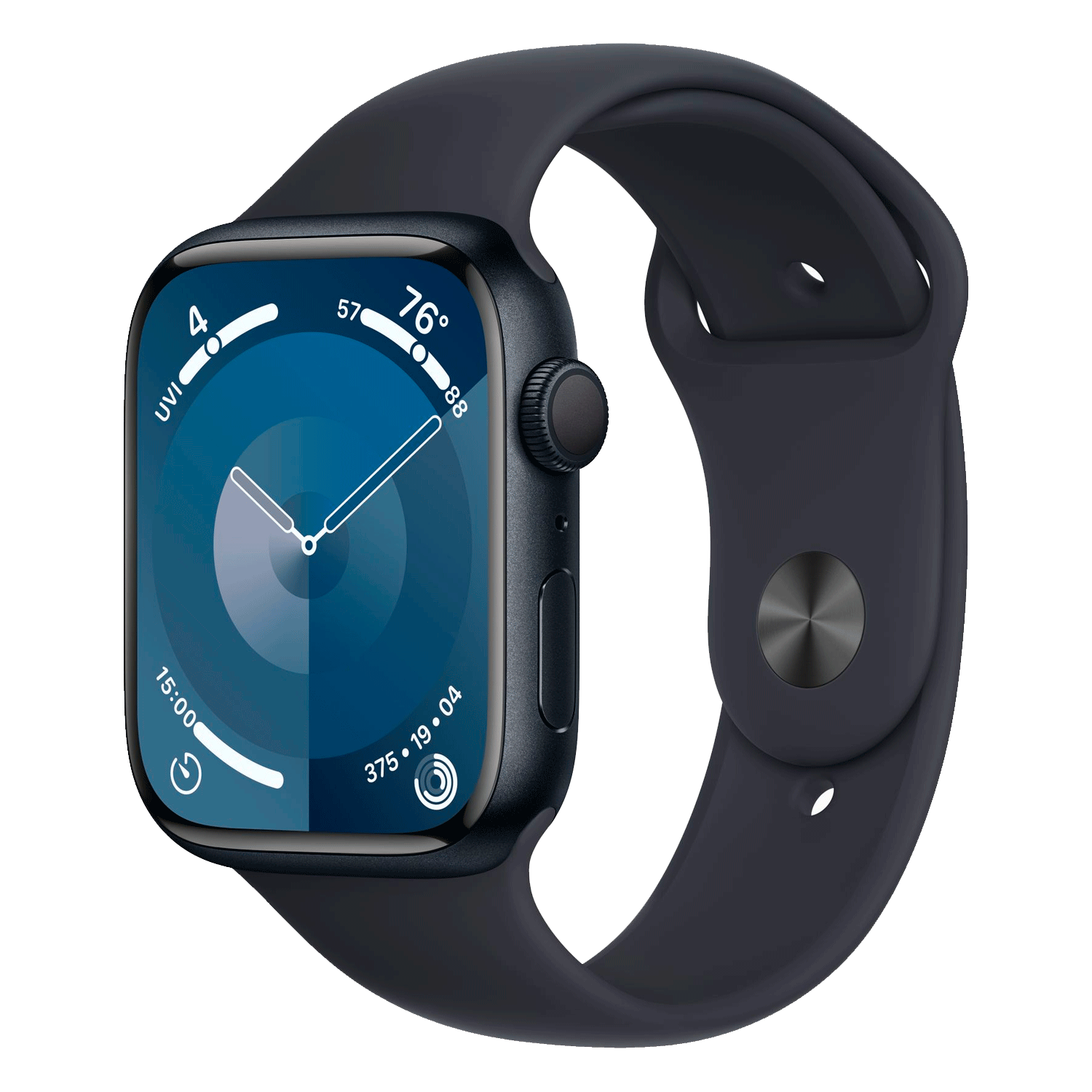 Apple Watch Series 9 MR9A3LL/A Caixa Alumínio 45mm Meia Noite - Esportiva Meia Noite M/L
