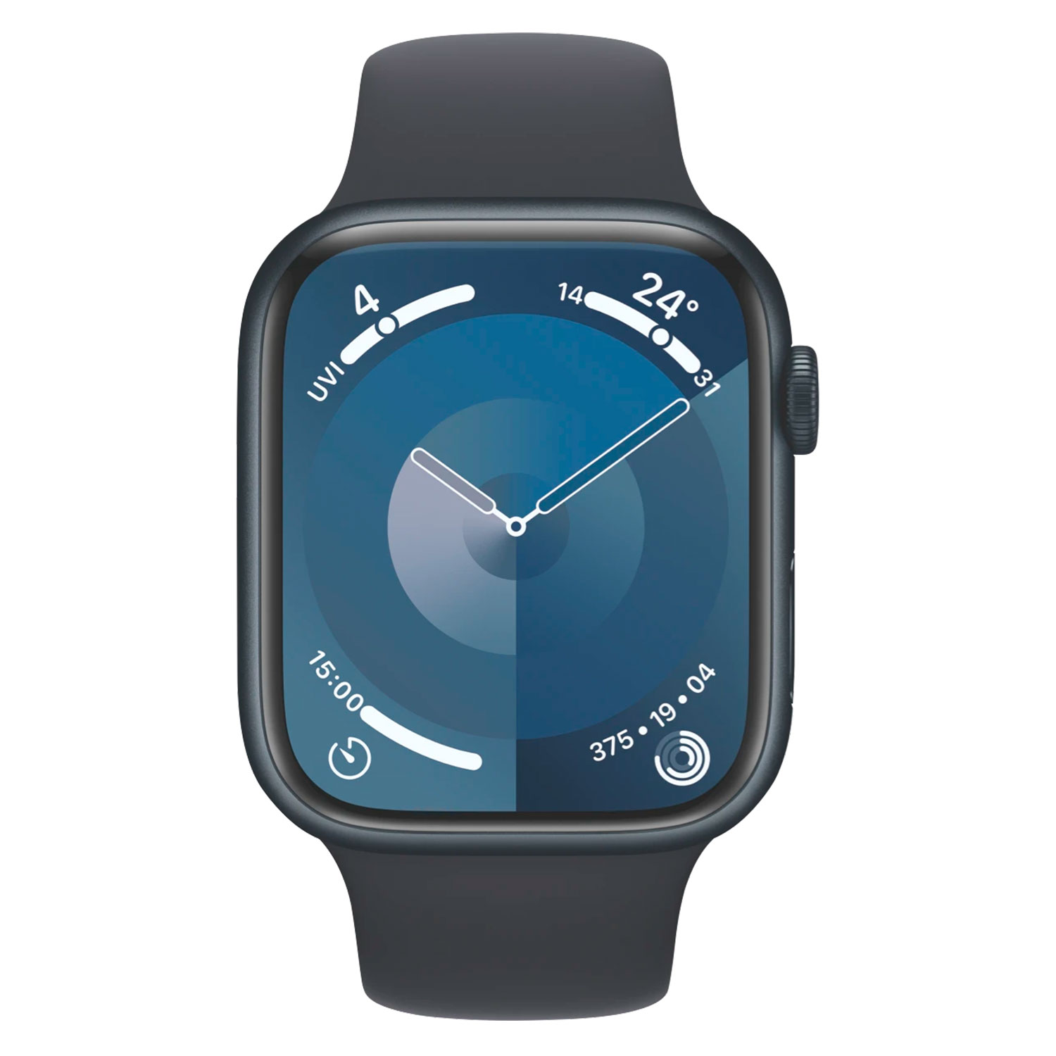 Apple Watch Series 9 MR9A3ZP/A Caixa Alumínio 45mm Meia Noite - Esportiva Meia Noite M/L