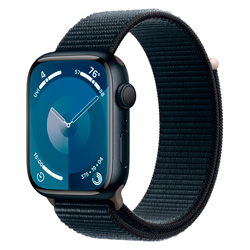 Apple Watch Series 9 MR9C3LW/A Caixa Alumínio 45mm Meia Noite - Loop Esportiva Meia Noite S/L