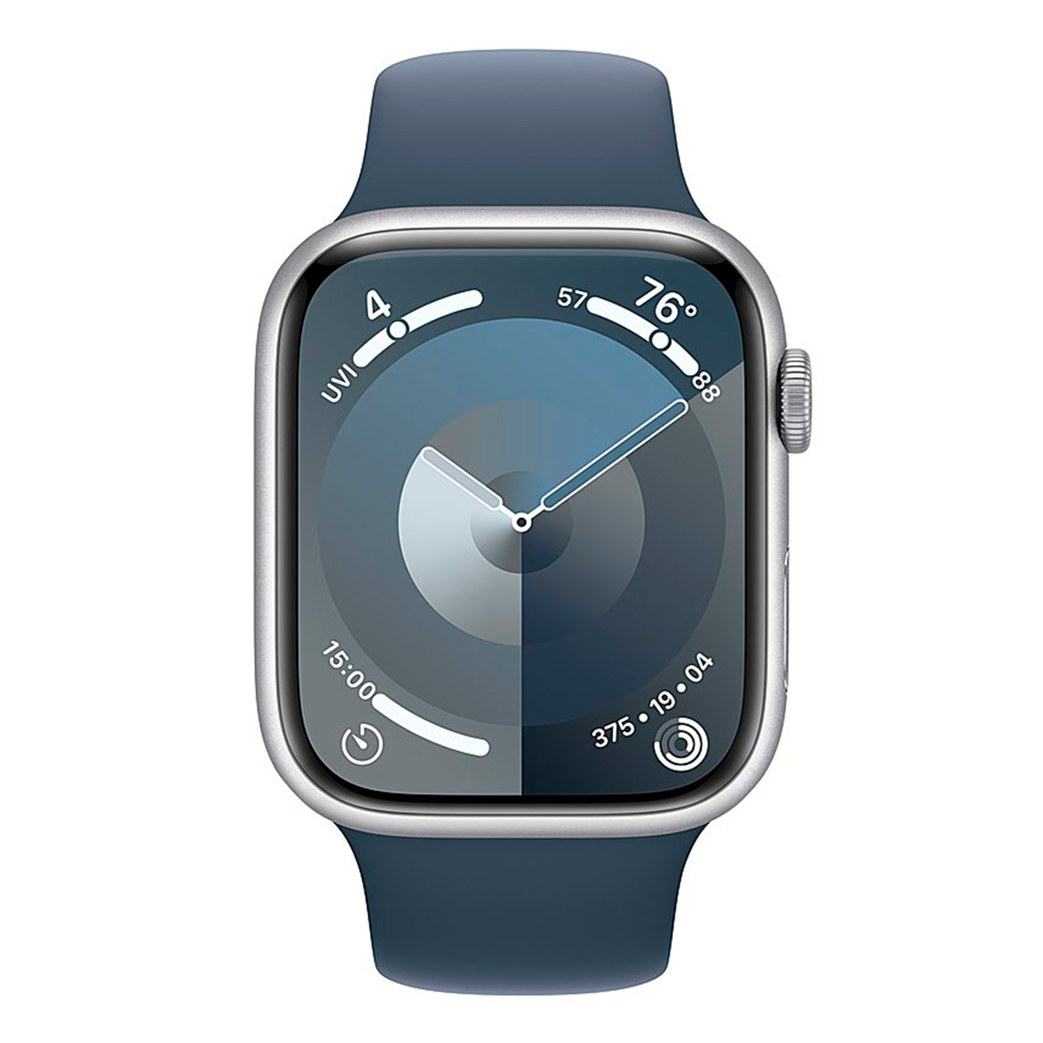 Apple Watch Series 9 MR9DA3LL/A Caixa Alumínio 45mm Prata - Esportiva Azul